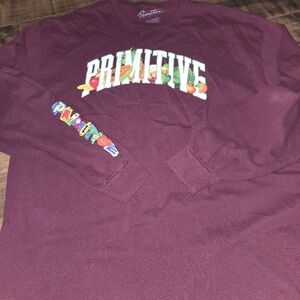Primitive Skateboarding Long Sleeve Red Graphic Shirt [Size XL] Streetwear